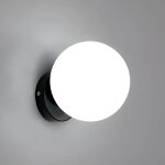 Applique murale d'int�rieur, appliques moderne et minimaliste, lampe murale sph�rique e27 noire 15cm ...