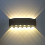 Applique murale interieur noire led 12w lampe murale moderne, applique luminaire en aluminium, up down ...