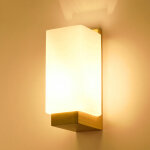 Applique murale int�rieure bois, moderne lampe murale design minimaliste, abat - jour en verre applique ...