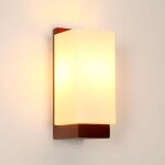 Applique murale int�rieure bois, vintage e27 lampe murale design minimaliste, abat - jour en verre applique ...