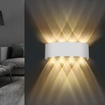 Applique murale int�rieure et ext�rieure, 22x8x5cm up and down, noire 8w, ip 65 led blanc chaud 3000k, ...