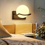 Applique murale int�rieure lampe boule abat - jour en verre lampe de chevet murale, applique murale chambre ...