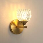 Applique murale int�rieure, lampe murale moderne en verre, luminaire murale dor�e pour chambre salon ...