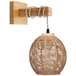 Applique murale int�rieure r�tro lanterne, corde de chanvre applique rotin et m�tal e26 / e27 pour �clairage ...