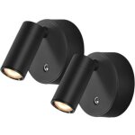 Applique murale avec interrupteur, 2 pi�ces orientable � led liseuse lampe de lecture dimmable 3 couleurs ...