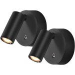 Applique murale avec interrupteur, 2 pi�ces orientable � led liseuse lampe de lecture dimmable 3 couleurs ...