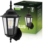 Applique murale de jardin, e27, ext�rieure, �clairage indirect, lanterne, noire, bellis lumiled