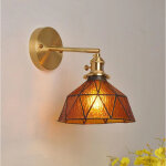 Applique murale en laiton style cristal ambr� chambre lampe de chevet salle de bain vestiaire fond miroir ...