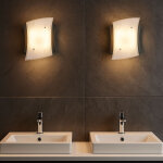 Applique murale, lampe design, lampe d'int�rieur, lampe d�corative en m�tal peint, chrome, verre satin�, ...