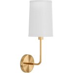 Applique murale - lampe dor� avec abat - jour en tissu - miu dor�