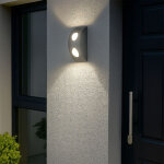 Applique murale lampe ext�rieure applique domestique entr�e, ip44 2 flammes, argent, led 4, 76w 420lm ...