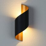 Applique murale led 10w spirale �tanche ip65 ? lumi�re haut et bas 3000k blanc chaud ? m�tal noir pour ...