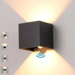 Applique murale led 12w int�rieur / ext�rieur avec d�tecteur de mouvement, ip65, blanc chaud 3000k, angle ...