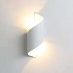 Applique murale led 12w int�rieur / ext�rieur, �clairage blanc chaud haut et bas, design spirale m�tal ...