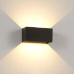 Applique murale led 24w, int�rieur / ext�rieur, d�tecteur de mouvement, blanc chaud 3000k, moderne noir ...