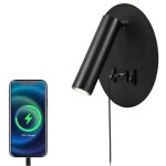Applique murale led 3w + 8w, 3000k, liseuse de lit avec port usb, lumi�re r�glable pour chambre, salon, ...