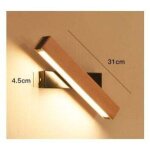 Applique murale led, 6w luminaire mural interieur en bois 360� rotatif, blanc froid lampe de mur pour ...