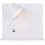 Applique murale led blanche orientable avec usb et type c 28x27 cm