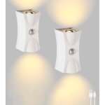 Applique murale led avec dtecteur de mouvement, lampe murale rechargeable avec 3 modes (auto / arrt ...