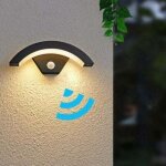 Applique murale led exterieur avec capteur de mouvement, gris anthracite 24w 3000k, lampe externe aluminium ...