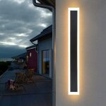 Applique murale led exterieur - eclairage mural ip65 etanche 50cm noir lampe extrieure moderne 3000k ...