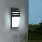 Applique murale led ext�rieure, blanc froid 6000k, �tanche ip65, pour entr�e, couloir, cour, jardin, ...