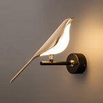 Applique murale led en forme d'oiseau, design moderne en m�tal dor�, luminaire rotatif pour chambre � ...