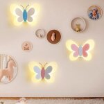 Applique murale led en forme de papillon pour chambre d'enfant, design nordique cr�atif et moderne, luminaire ...