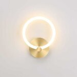 Applique murale led int�rieur, moderne lampe de chevet ronde 19cm, fer, or, blanc chaud - 10pcs