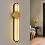 Applique murale led intrieure - 12w lampe d'escalier 60cm or lampe de couloir design moderne 3000k blanc ...
