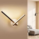 Applique murale led moderne angle 120 � , 3 couleurs de lumi�re 3000k / 4000k / 6000k, noir