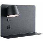 Applique murale led noire orientable avec usb et type c 28x27 cm