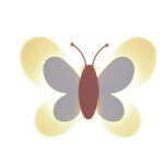 Applique murale led papillon 14w blanc rose pour chambre enfant lumi�re moderne ailes