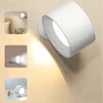 Applique murale led sans fil avec batterie rechargeable - 3 luminosits - rotative 360 - aimante - ...