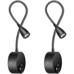 Applique murale liseuse led 2 pack - lampe chevet  col de cygne, 3w, 3000k blanc chaud - lumire de ...