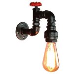Applique murale loft industriel tuyau tube d'eau r�tro en fer noir lustre lampe lumi�res pour salon chambre ...