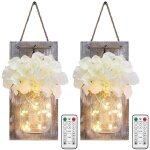 Applique murale mason jar avec tlcommande, dcoration murale rustique pour chambre  coucher, applique ...