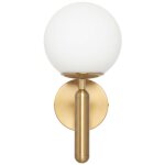 Applique murale en m�tal et verre - laiton - tao