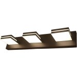 Applique murale moderne led pour salle de bain (3 lampes, 50 cm), en acrylique noir mat, � placer au ...