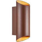 Applique murale nico round 22 aluminium couleur rouille, h. 23. 5 - ip54 - gu10 / nordlux ext�rieur