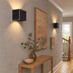 Applique murale noire batterie d�tecteur de mouvement applique murale aimant usb r�glable, 1x led 1w ...