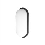 Applique murale ovale pirineo 18 w 6500 k noir ip54 1764 lm 26 x 14, 5 x 6, 5 cm