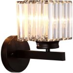 Applique murale r�tro en cristal, lampe murale moderne en cristal noir e27, appliques murales pour chevet ...