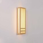 Applique murale r�tro japonaise, applique murale en bois rectangulaire cr�ative avec abat - jour en acrylique, ...