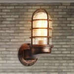 Applique murale r�tro vintage industrielle rustique en m�tal avec cage, lampe d'int�rieur r�tro (couleur ...