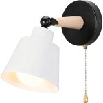 Applique murale r�tro vintage luminaire plafonnier industriel en bois et m�tal r�glable lampe murale ...