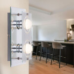 Applique murale salle de bain couloir lumi�re mur chrome applique verre salon, miroir, 2x led 4w 350lm ...