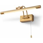 Applique murale salle de bain led 8w ip44 - laiton avec interrupteur 40cm 3000k - r�glable pour tableaux ...