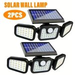 Applique murale solaire commerciale en 2 pi�ces, 74 led avec d�tecteur de mouvement, �clairage grand ...