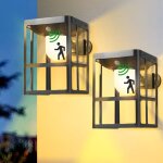 Appliques murales solaires ext�rieures, applique murale solaire avec 3 modes d'�clairage et d�tecteur ...